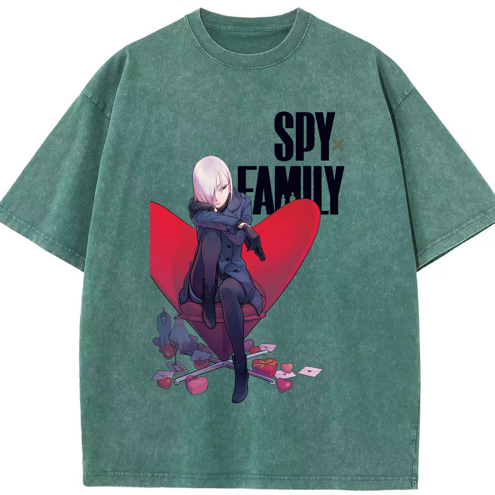 （画像用） SPY×FAMILY间谍家家酒 綿100% ヴィンテージ風 半袖Tシャツ（フロントプリント）